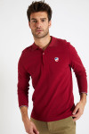 Polo manches longues uni bordeaux JULIEN LLONGA