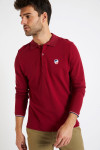 Polo manches longues uni bordeaux JULIEN LLONGA