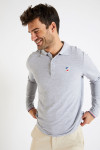 Polo manches longues uni gris chiné JULIEN LLONGA - 1