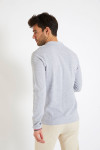 Polo manches longues uni gris chiné JULIEN LLONGA - 4