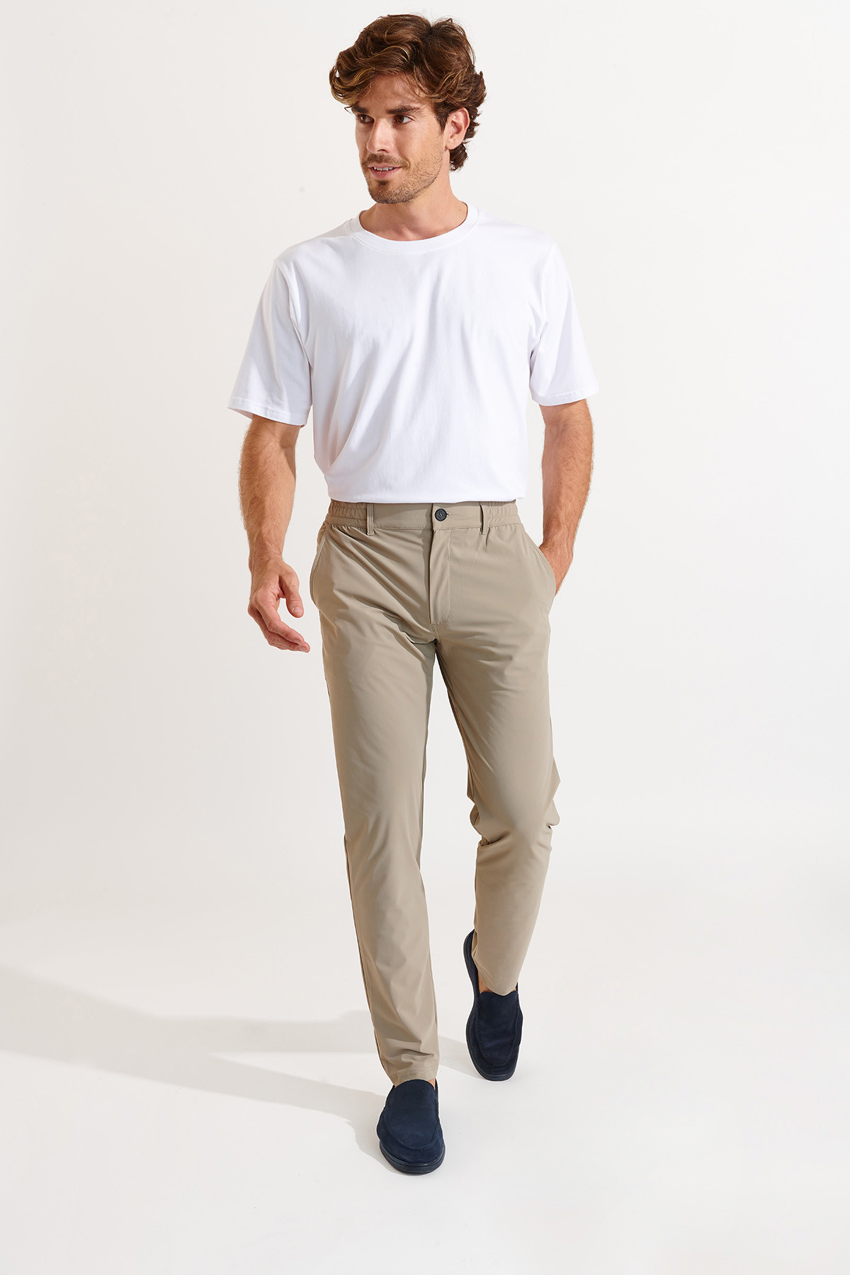 Pantalon stretch beige - SERGE LESCADA - 3