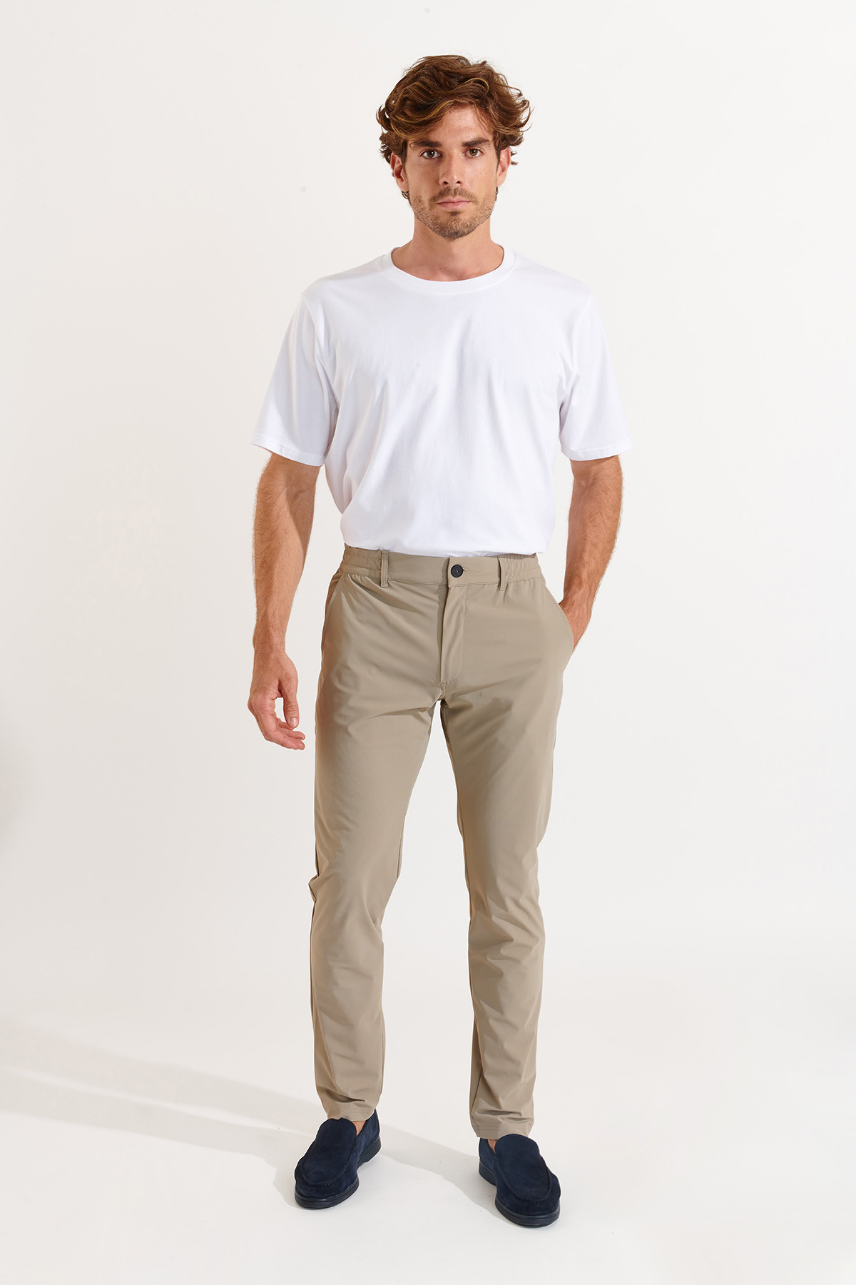 Pantalon stretch beige - SERGE LESCADA - 0