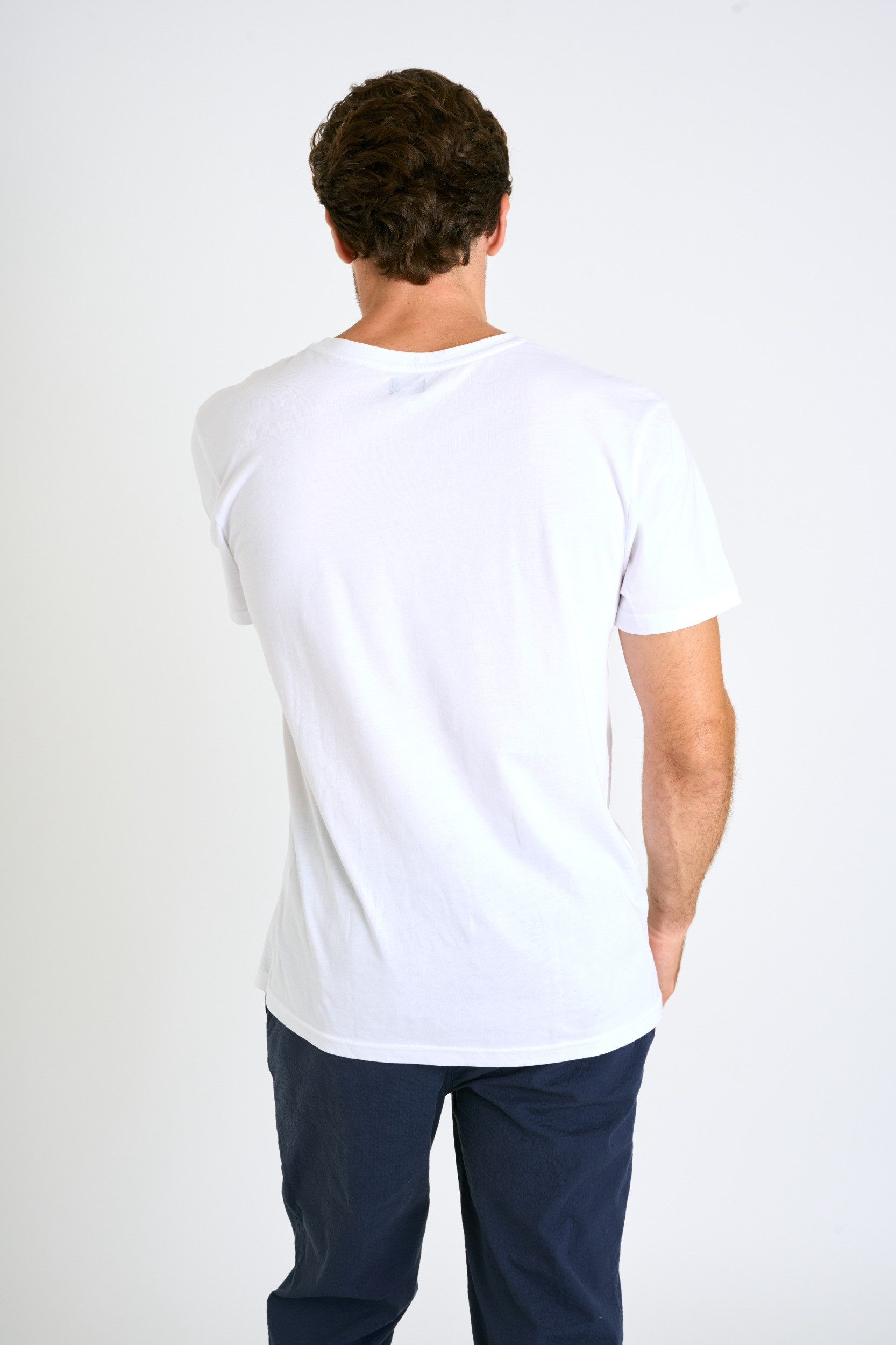 T-shirt blanc en coton requin YANN SHARK - 0