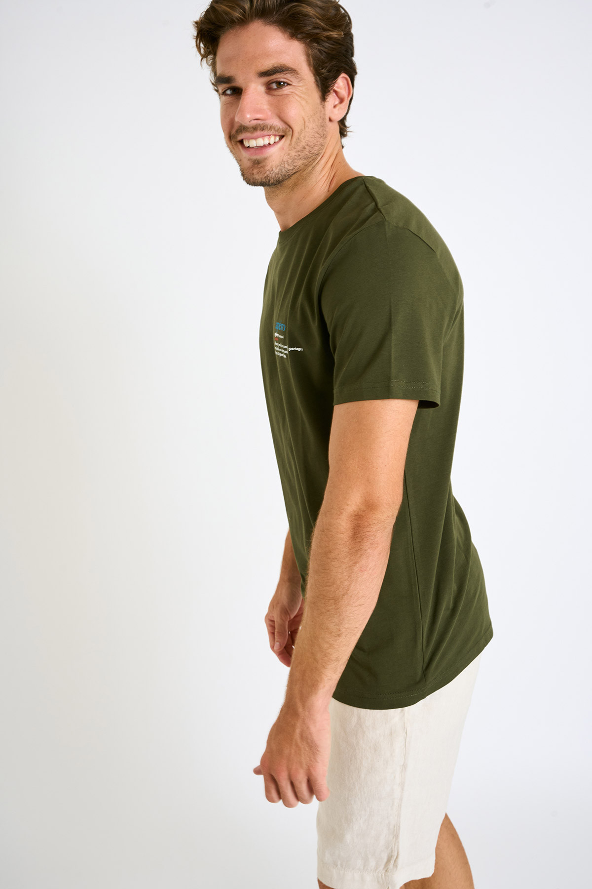 T-shirt homme kaki 