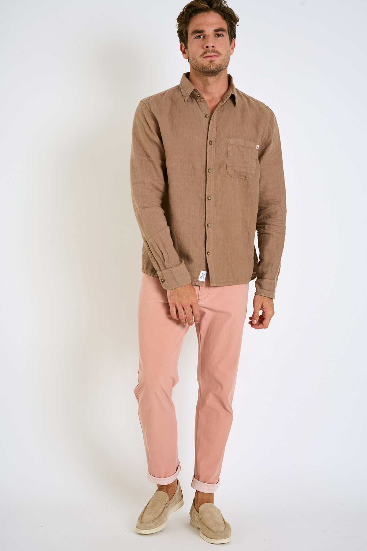 Chemise en lin taupe CHEMISEML LINDYE - 2