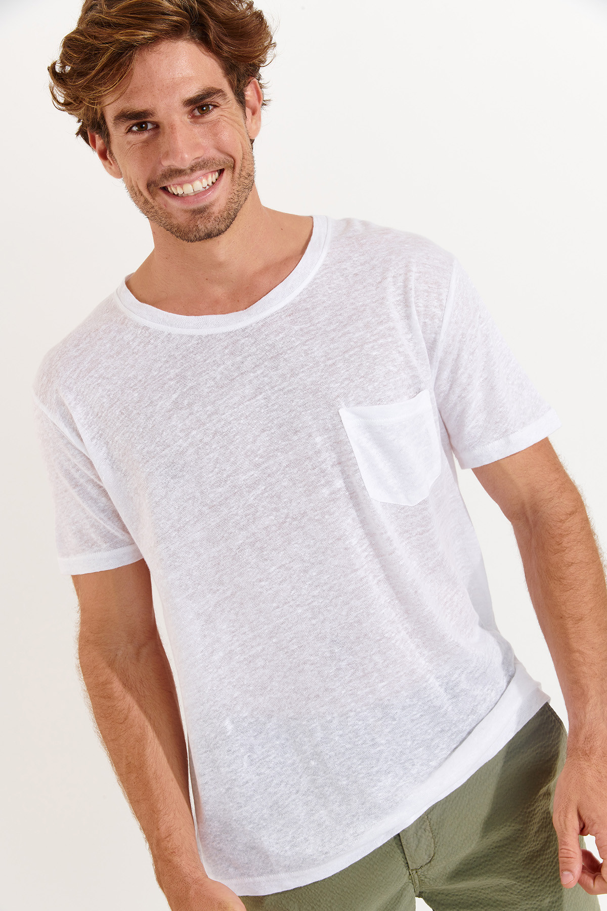 Tshirt en lin blanc Collection Homme CYRIL LIN   - 3