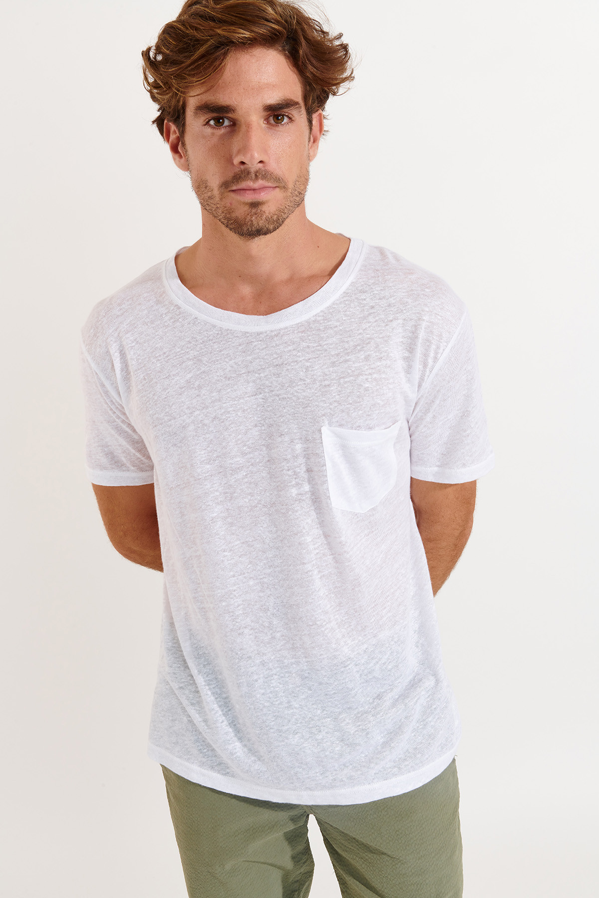 Tshirt en lin blanc Collection Homme CYRIL LIN   - 4