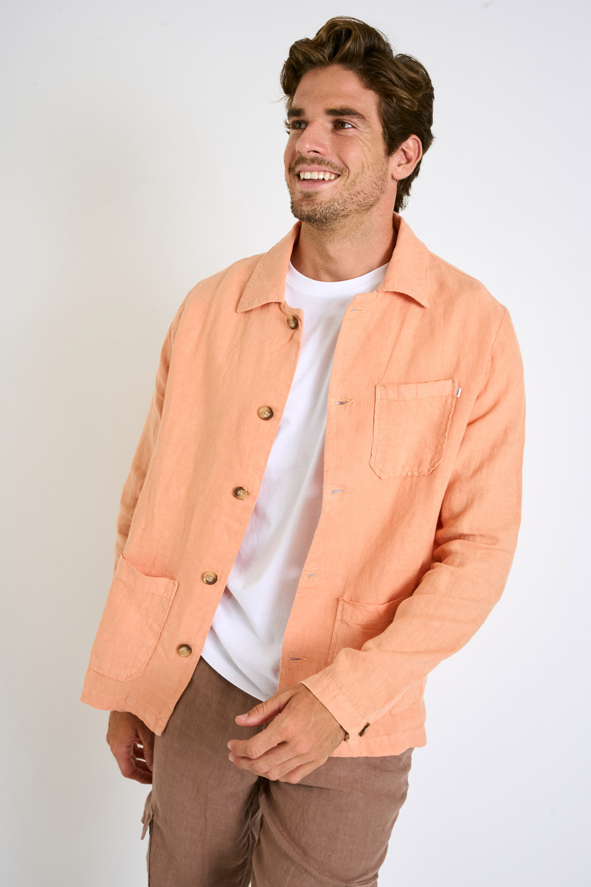 Veste en lin corail OLIVIER LINDYE - 0