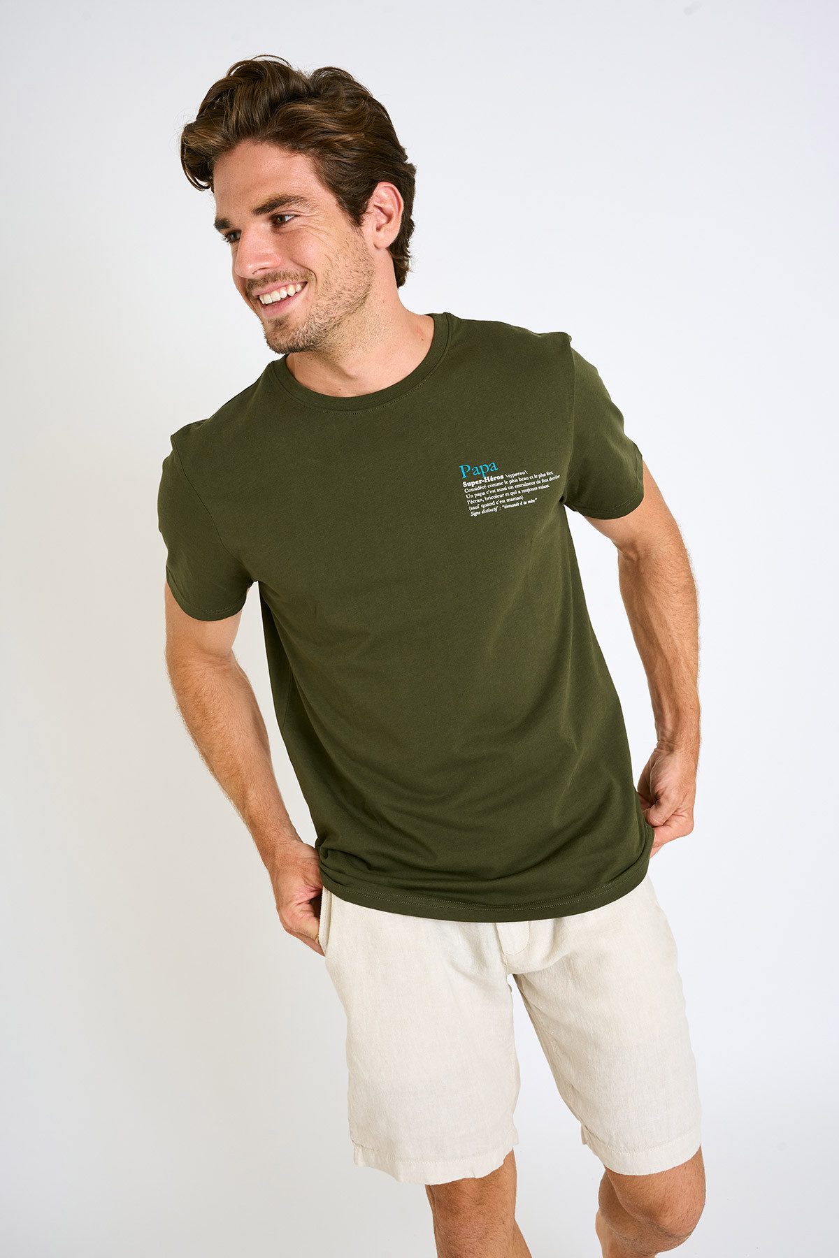 T-shirt kaki manches courtes YANNPAP DICTIO - 3