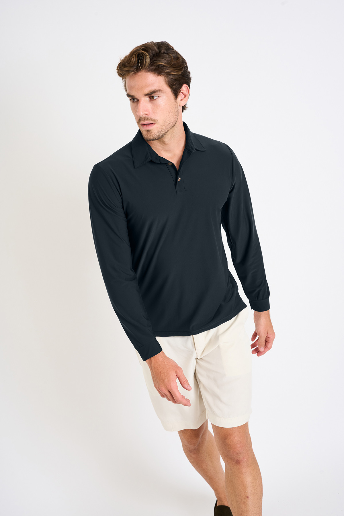 Polo manches longues bleu marine CARL BAIABLUE - 4