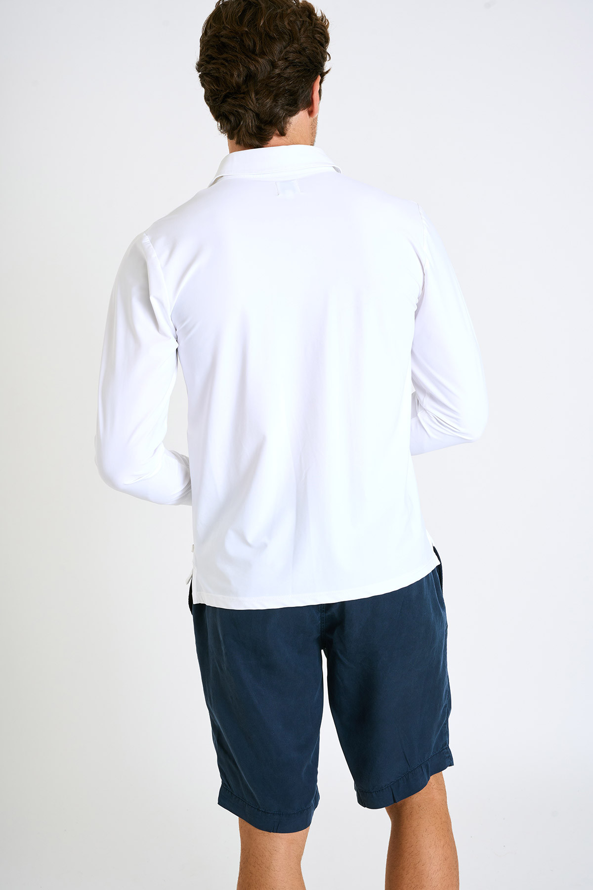 Polo manches longues blanc CARL BAIABLUE - 3
