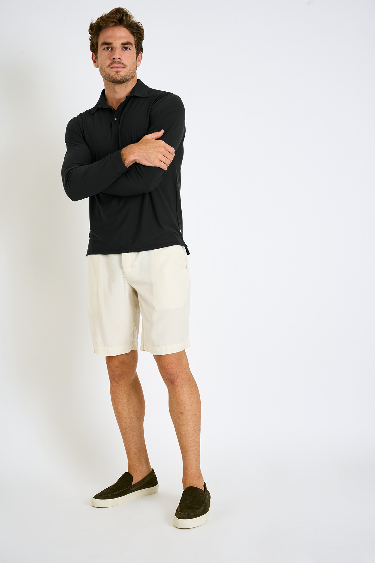 Polo manches longues noir CARL BAIABLUE - 4