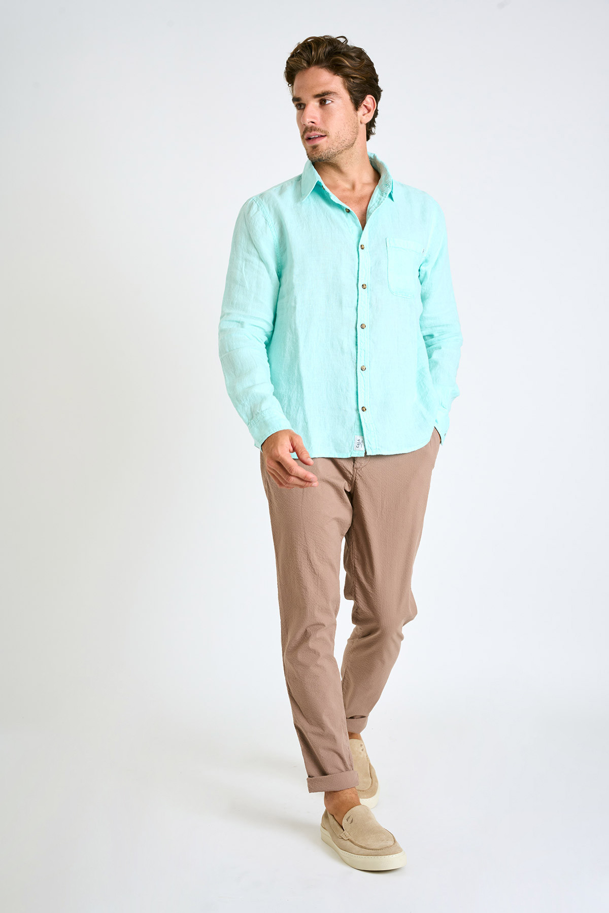 Pantalon chino taupe ARNO BORMIO - 0