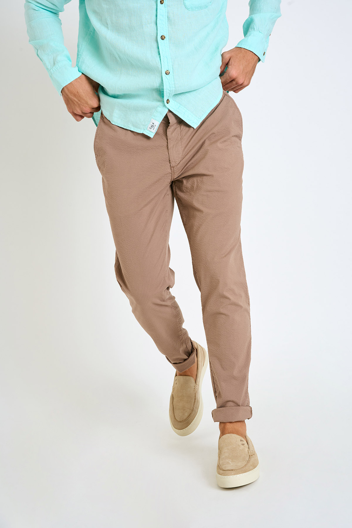 Pantalon chino taupe ARNO BORMIO - 3