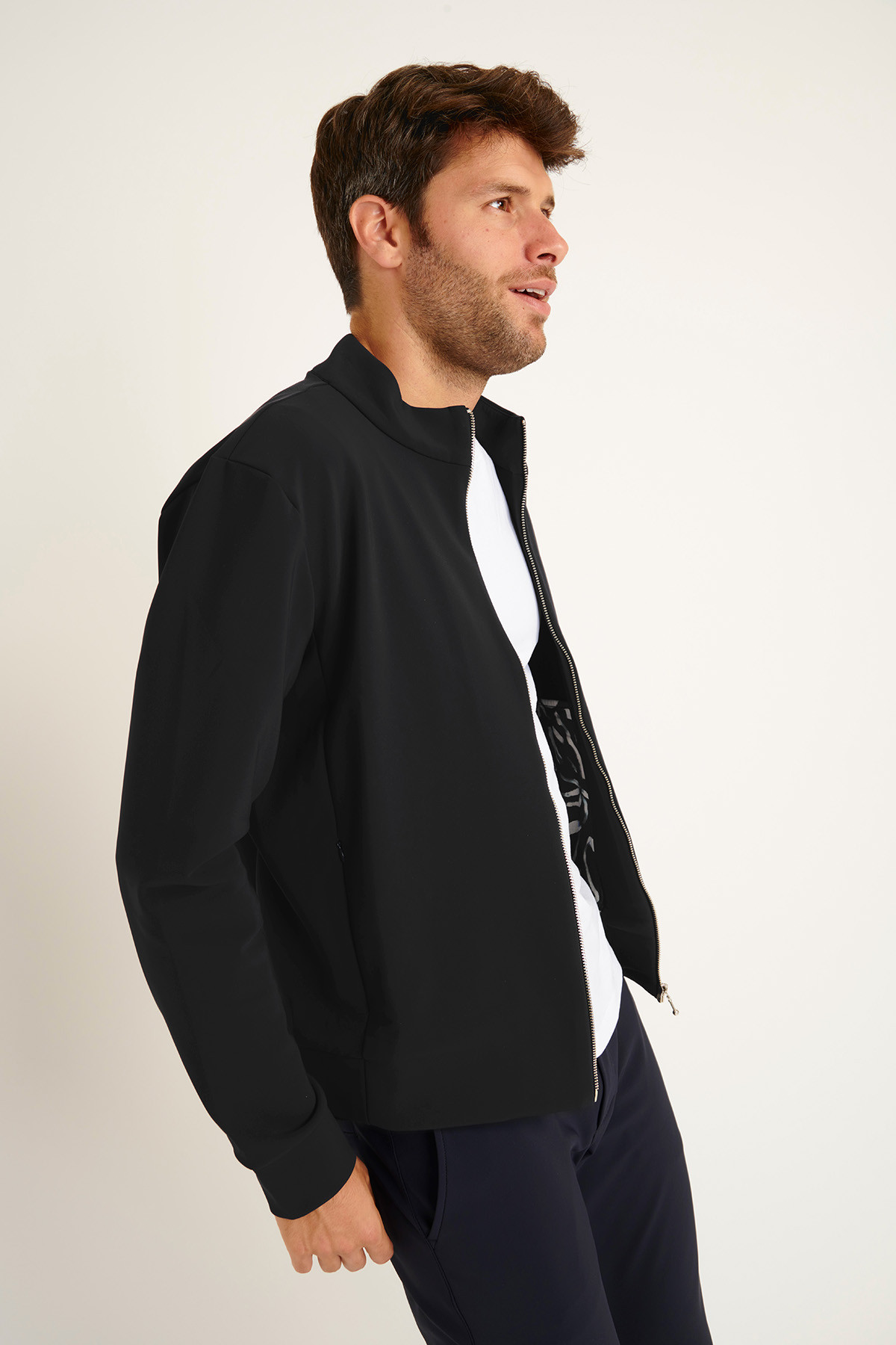 VESTE ZIPPEE NOIRE LUC MEGEVE - 3