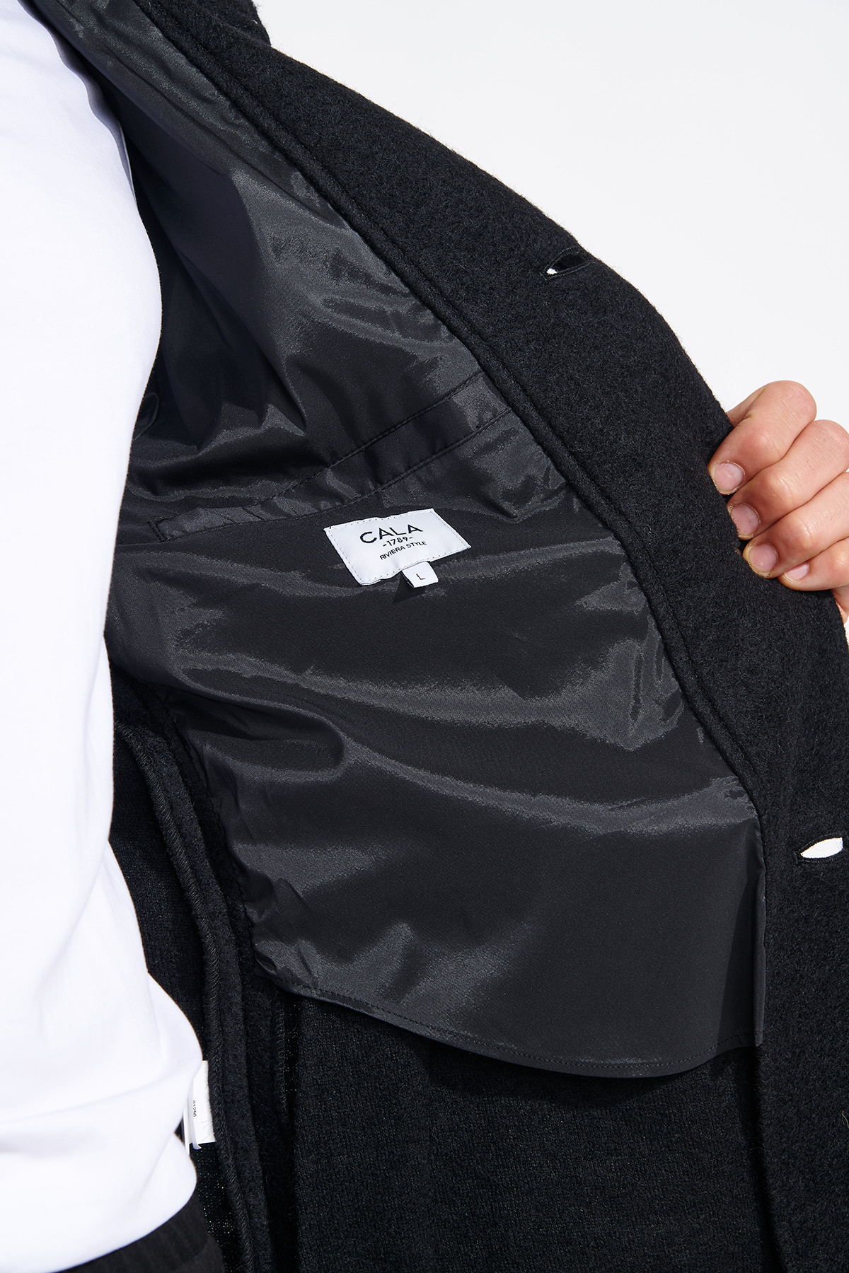 MANTEAU NOIR UMBERTO KARALIS - 5