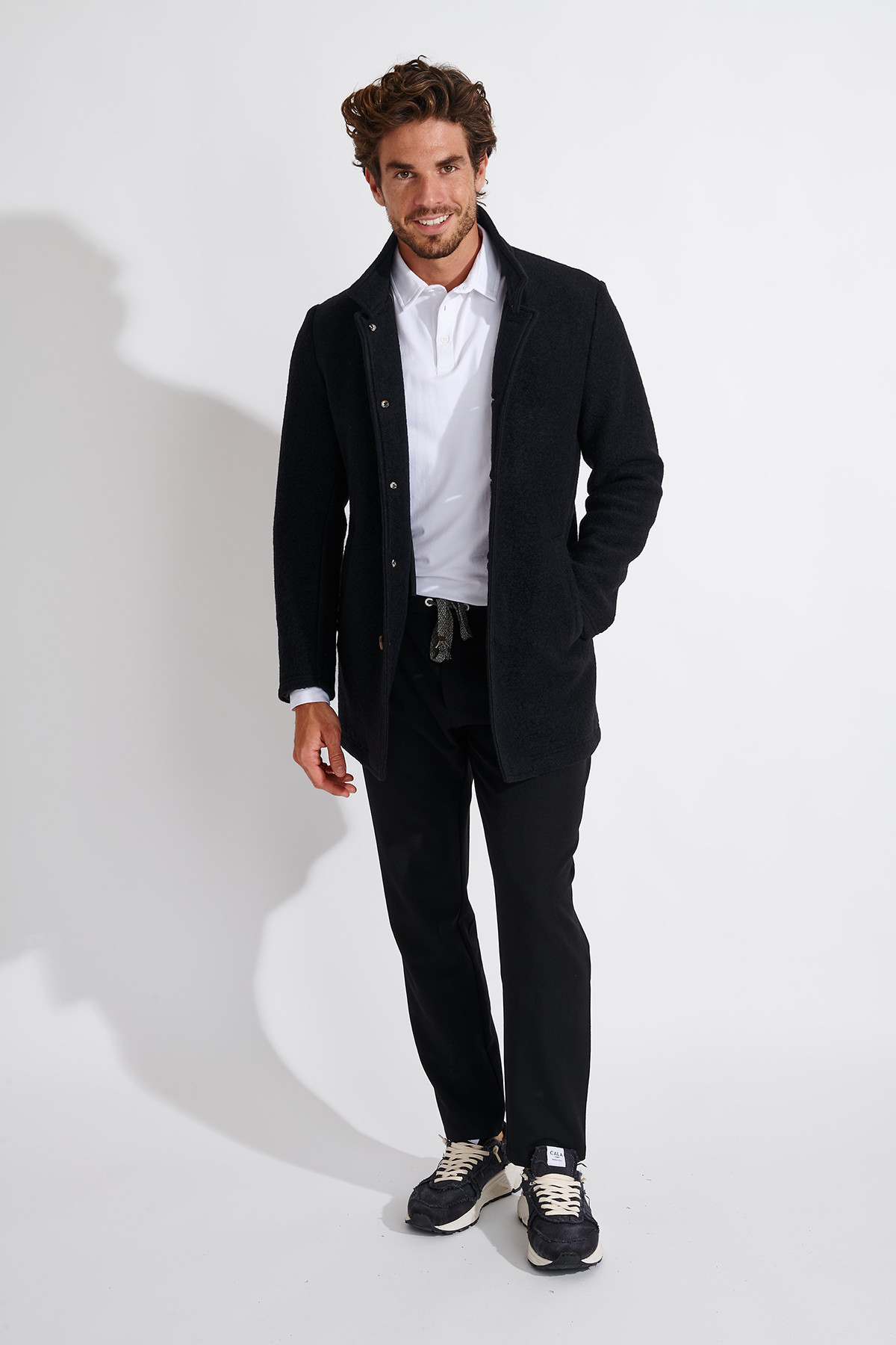 MANTEAU NOIR UMBERTO KARALIS - 2