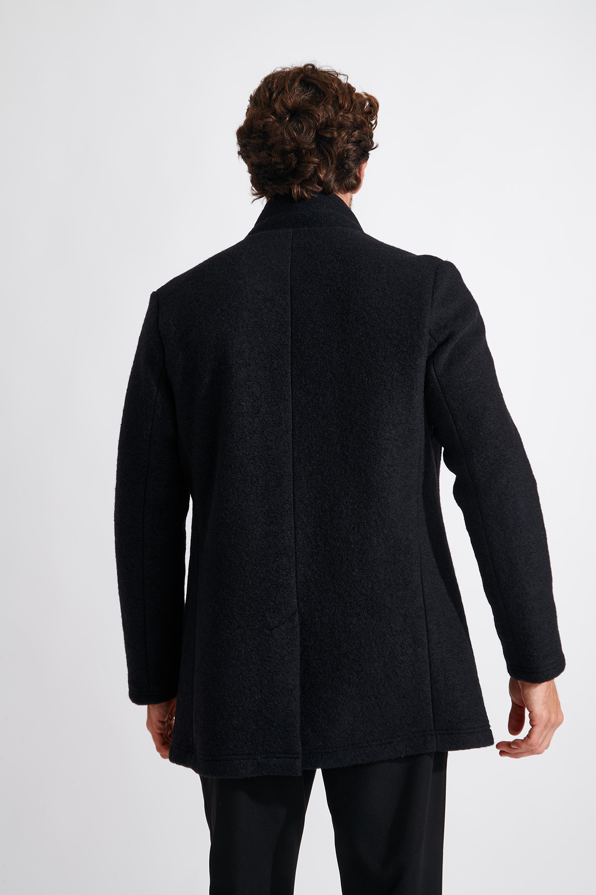 MANTEAU NOIR UMBERTO KARALIS - 3