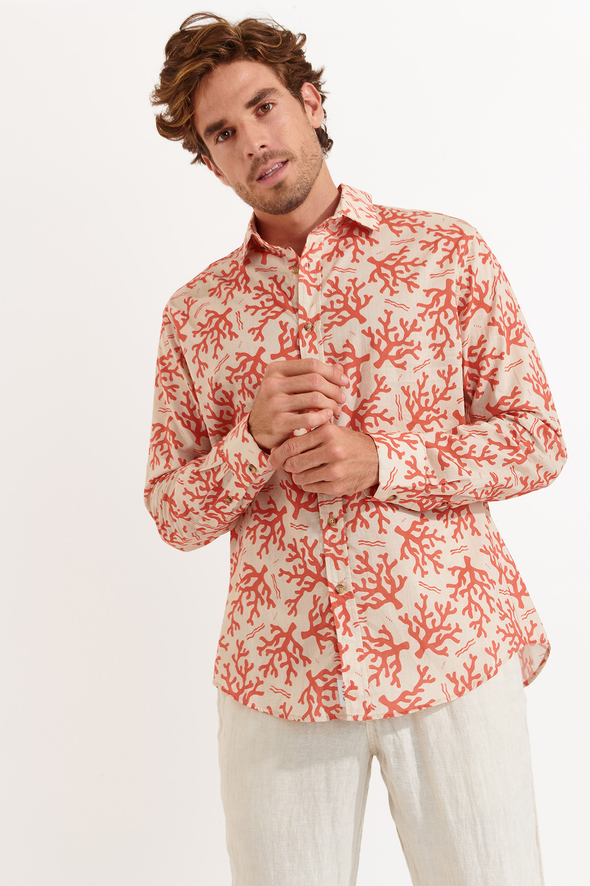 Chemise corail ALAIN AGORA - 3
