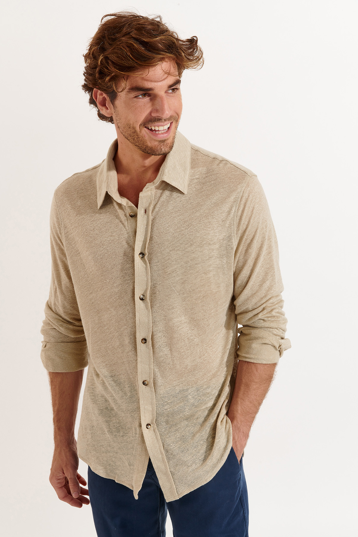 Chemise beige ALAIN LIN - 4