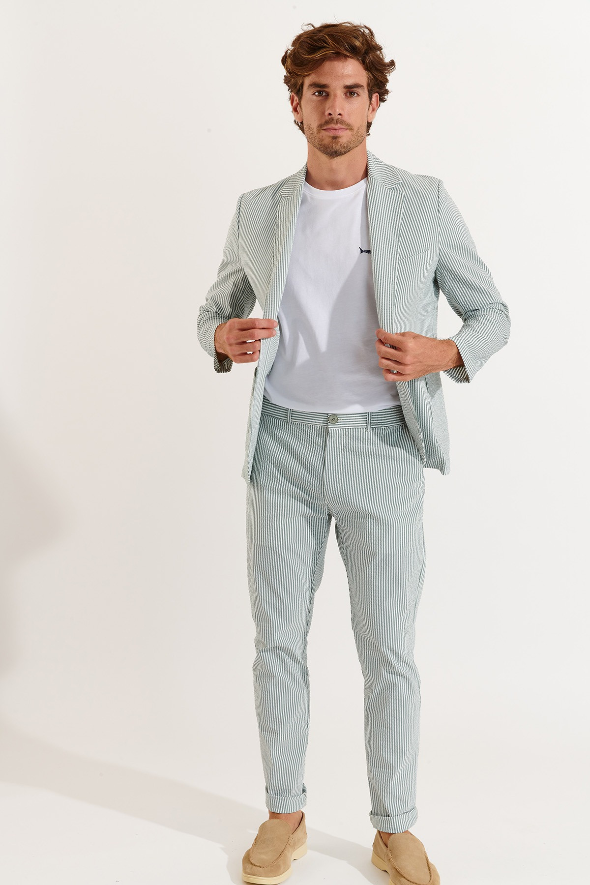 Veste rayée vert NIKO CALVI - 5