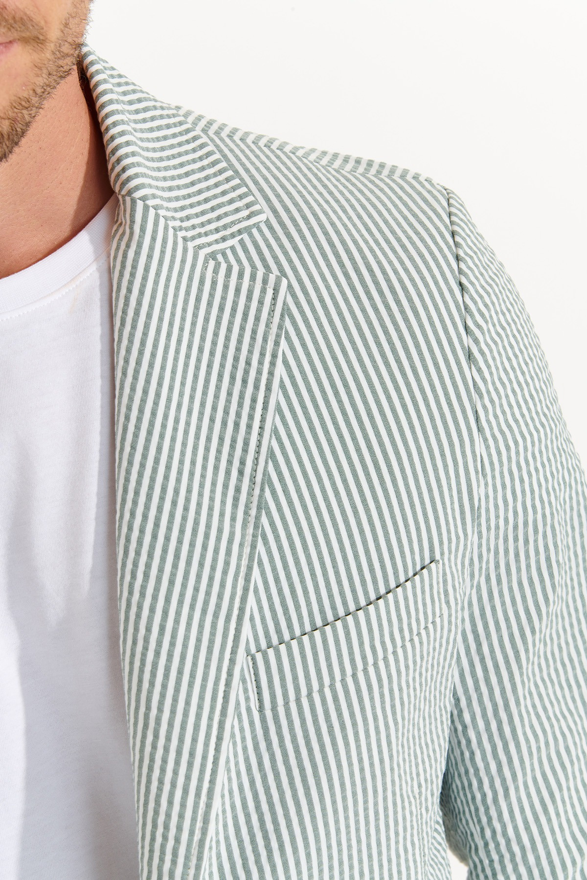 Veste rayée vert NIKO CALVI - 1