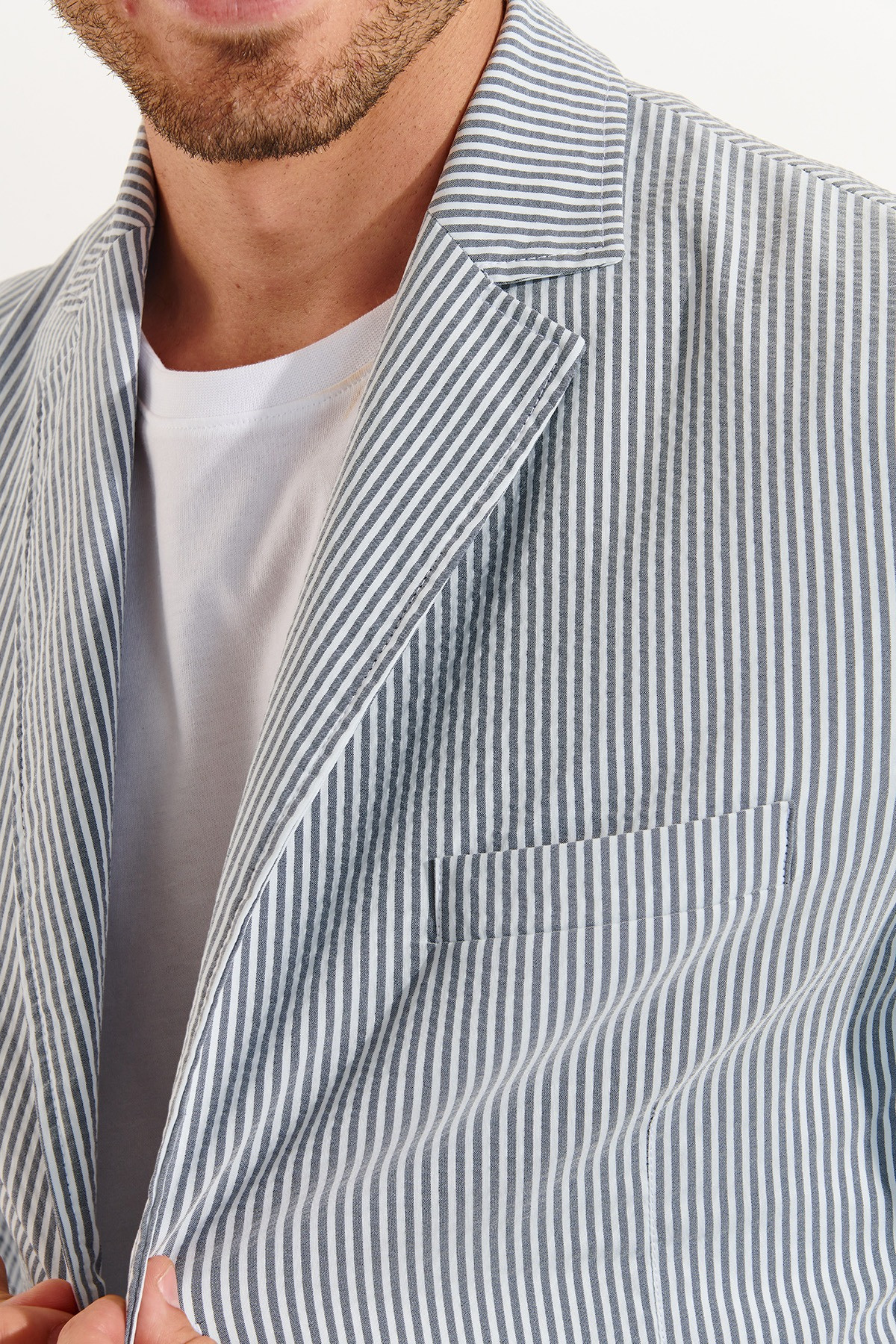 Veste rayée denim NIKO CALVI - 1