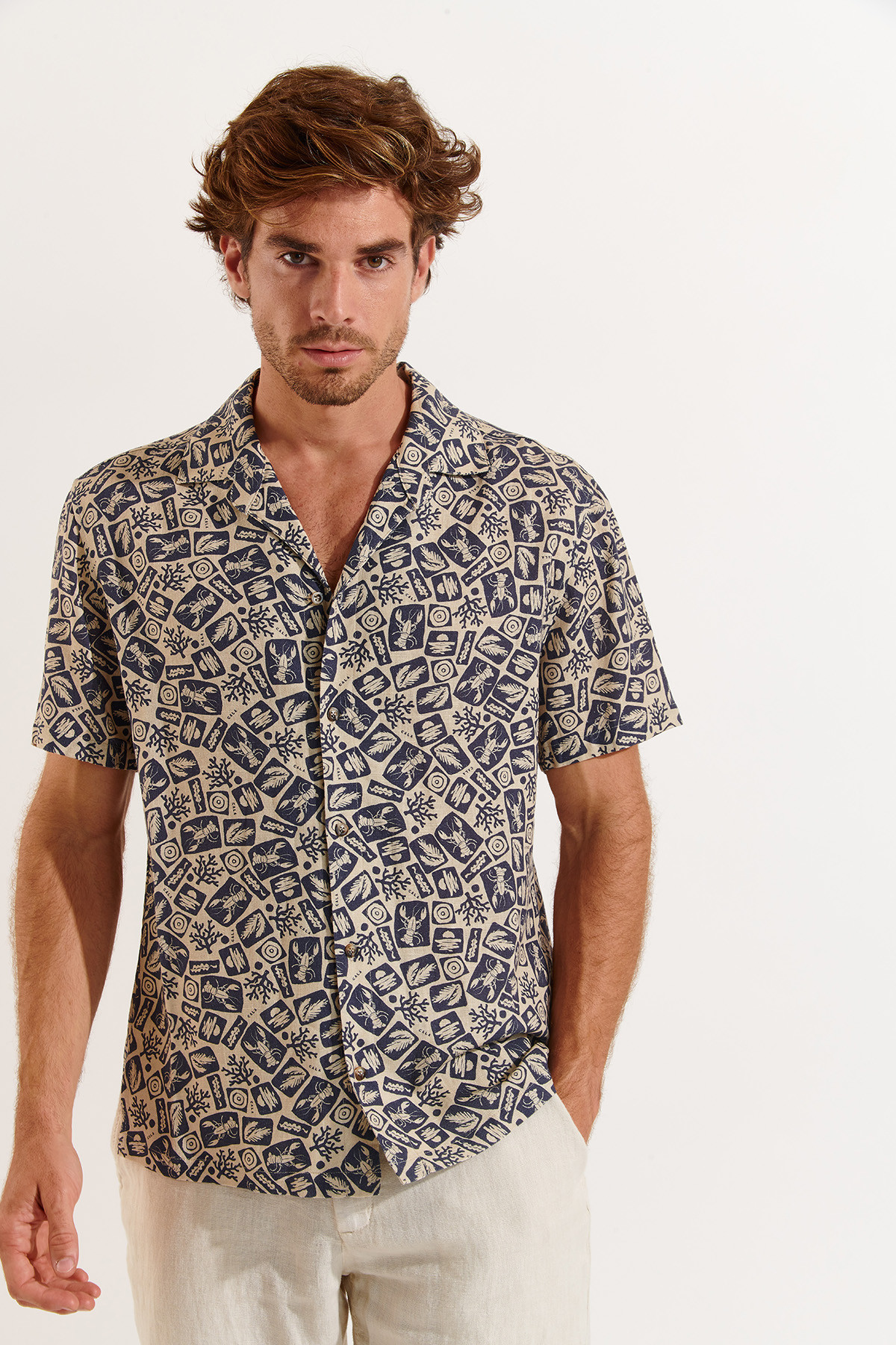 Chemise marine STEFANO CORFOU - 0