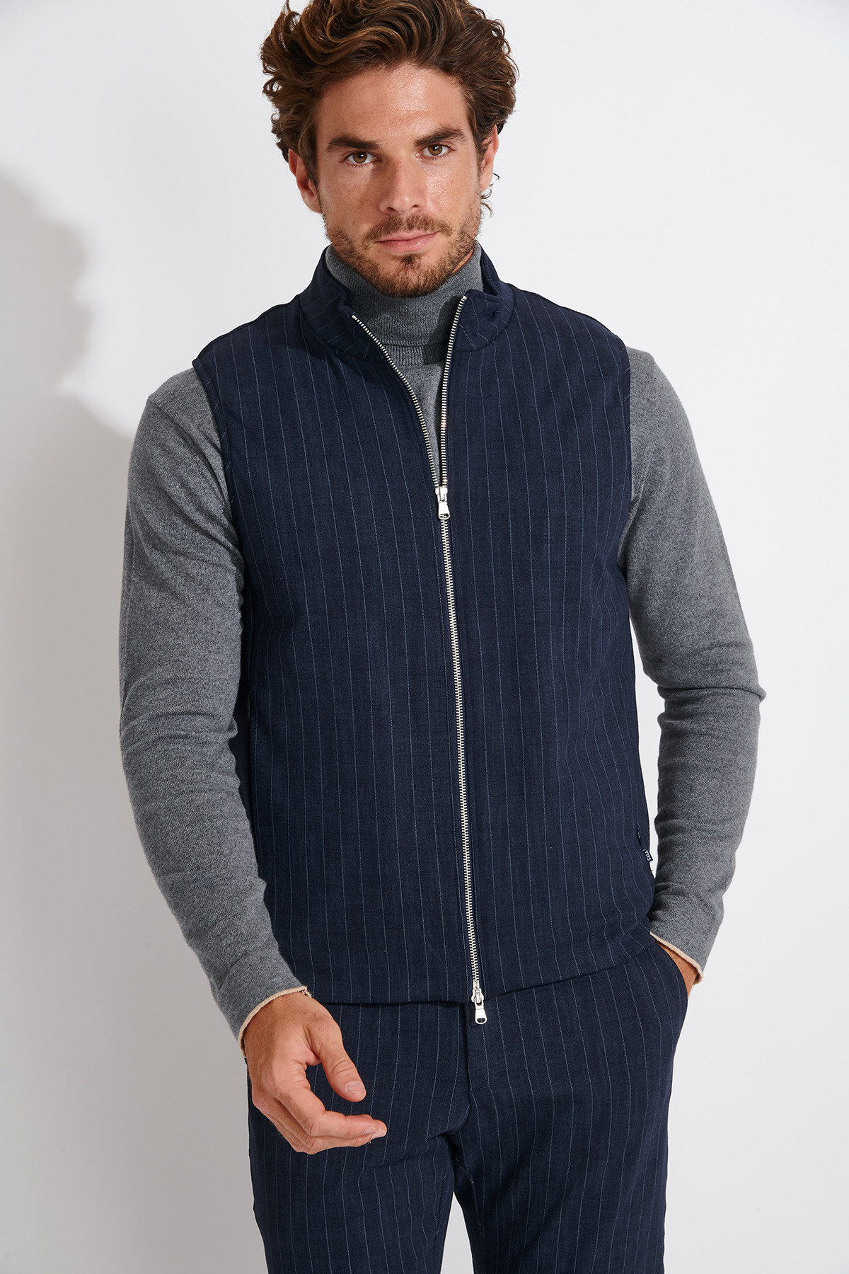 Veste sans manche bleu marine MARKUS SORENTO - 2