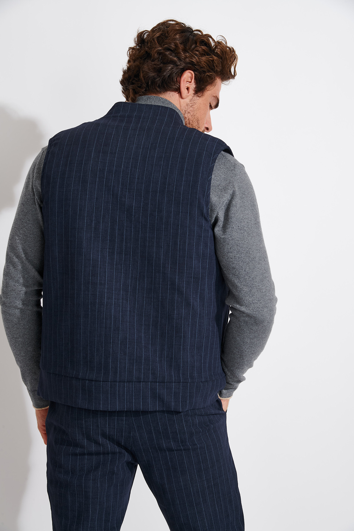 Veste sans manche bleu marine MARKUS SORENTO - 5