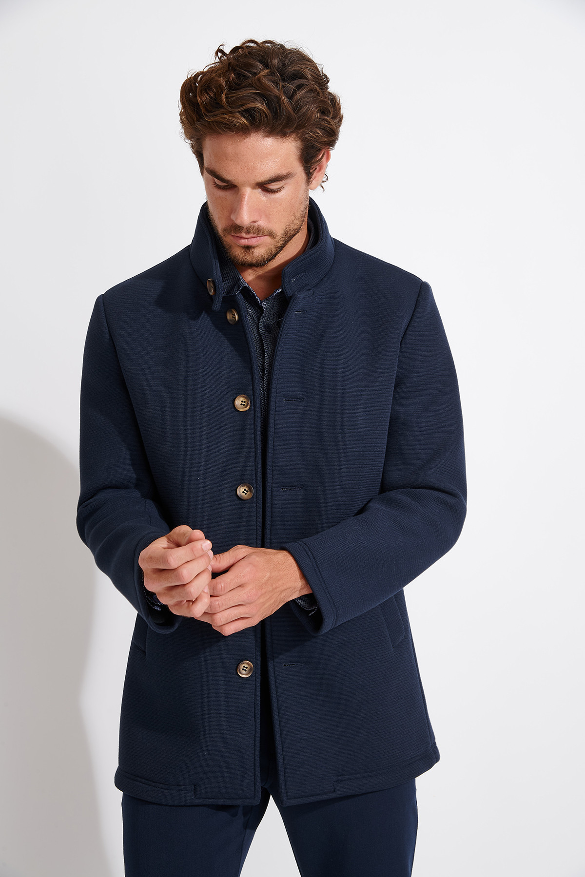 Manteau marine UMBERTO BERGAME - 6