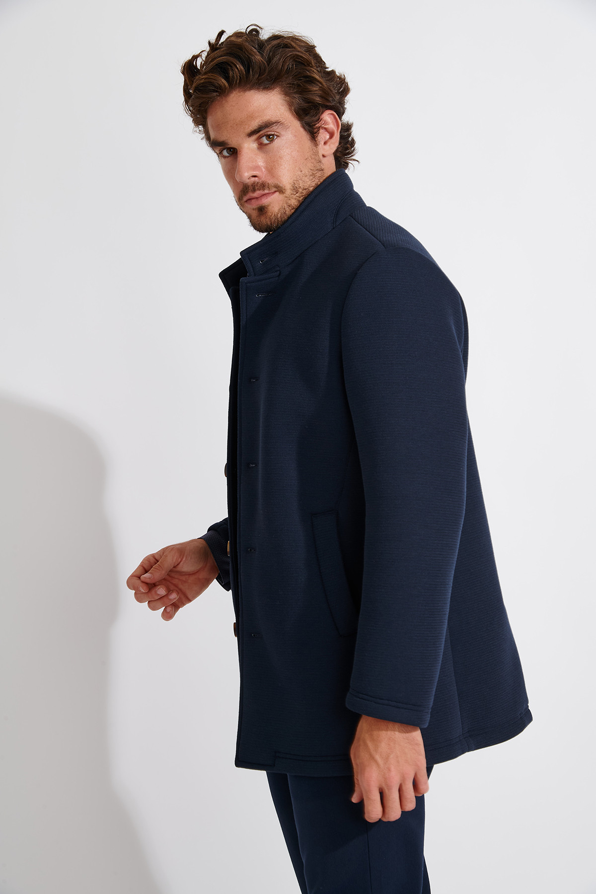 Manteau marine UMBERTO BERGAME - 3