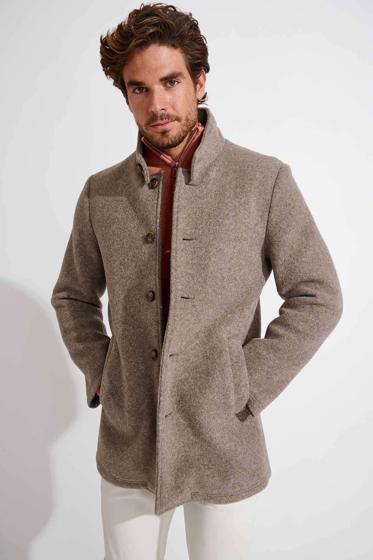 Manteau taupe UMBERTO TAIGA - 5