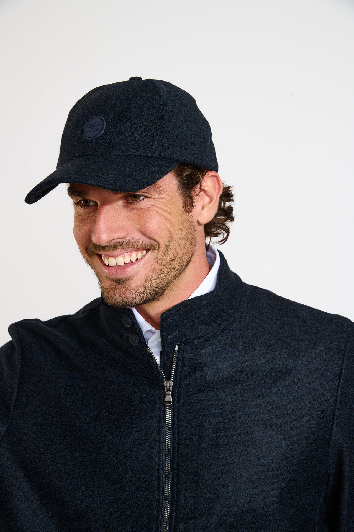 Casquette en laine bleu marine ALBERT VALENCE - 4