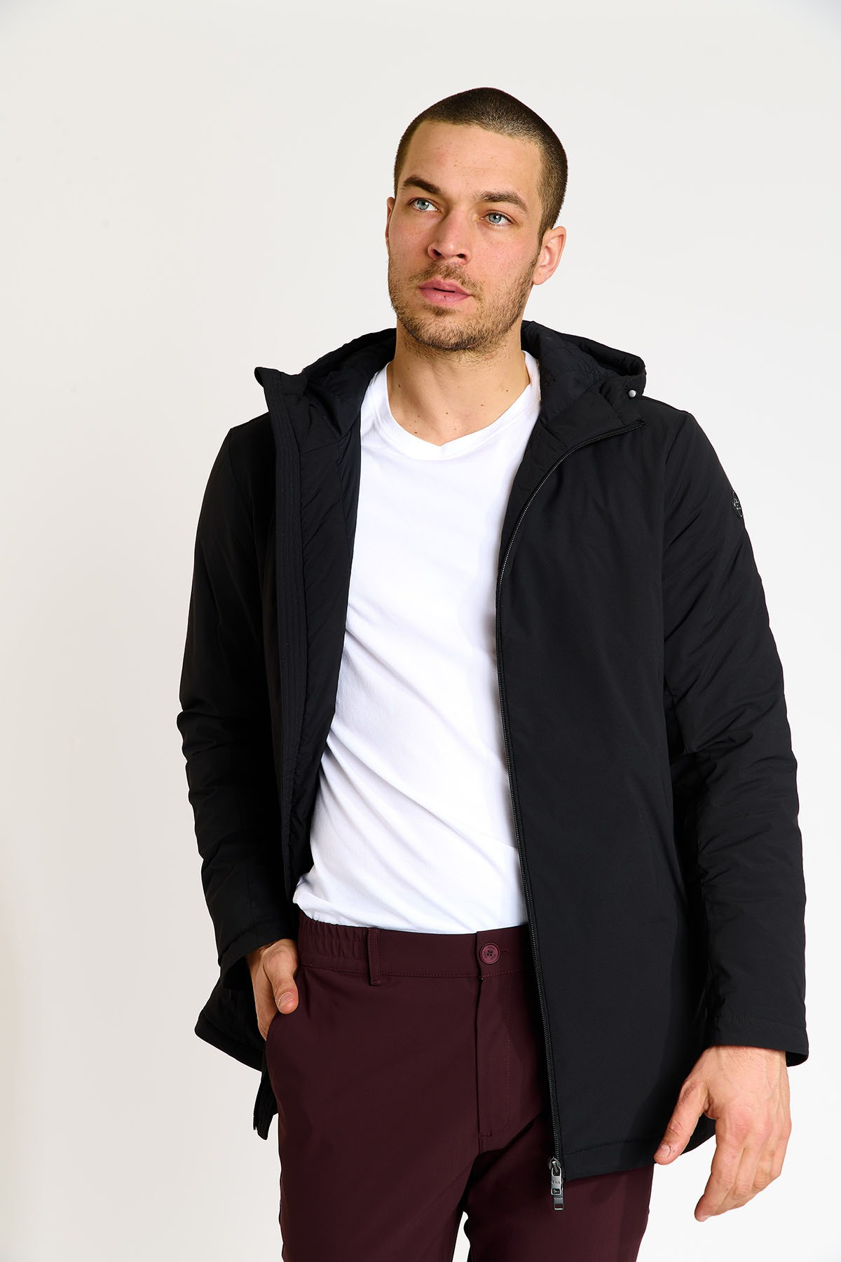 Parka à capuche noire ALFONSE MORANO - 0
