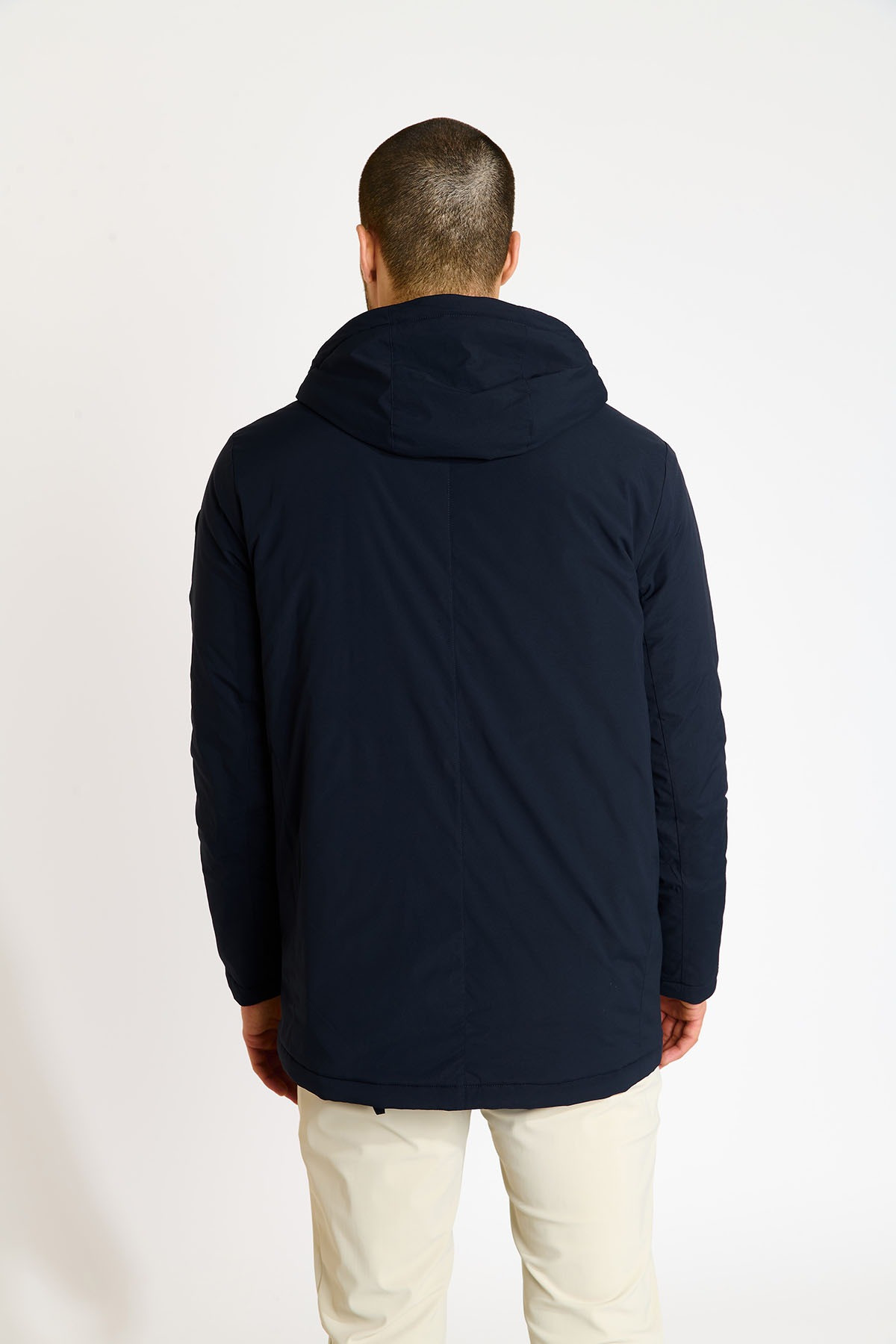 Parka à capuche bleu marine ALFONSE MORANO - 4