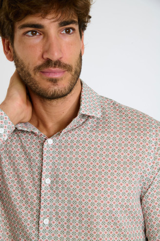 Chemise kaki à motifs QUENTIN MAZARA