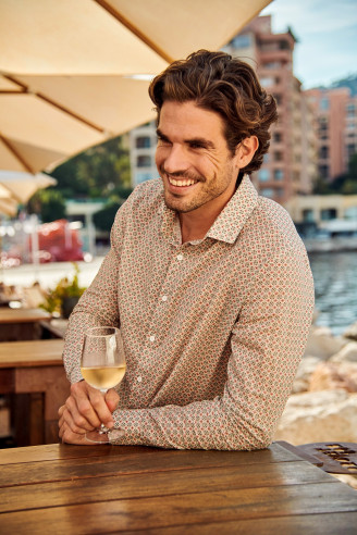 Chemise kaki à motifs QUENTIN MAZARA