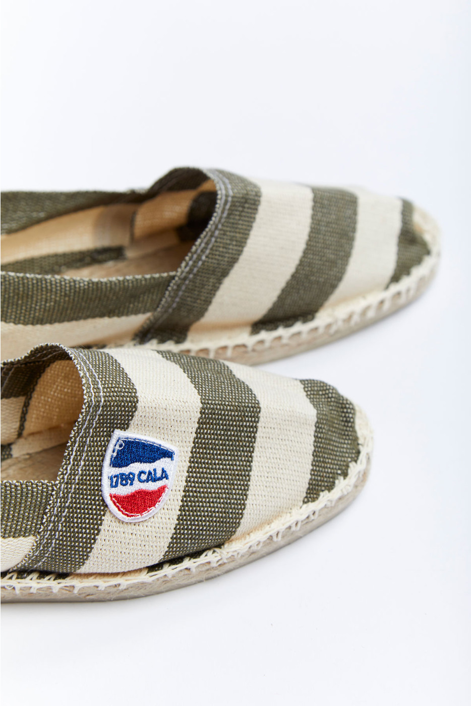 Espadrilles classique rayé kaki et blanc CLASSIQUE GOLFO