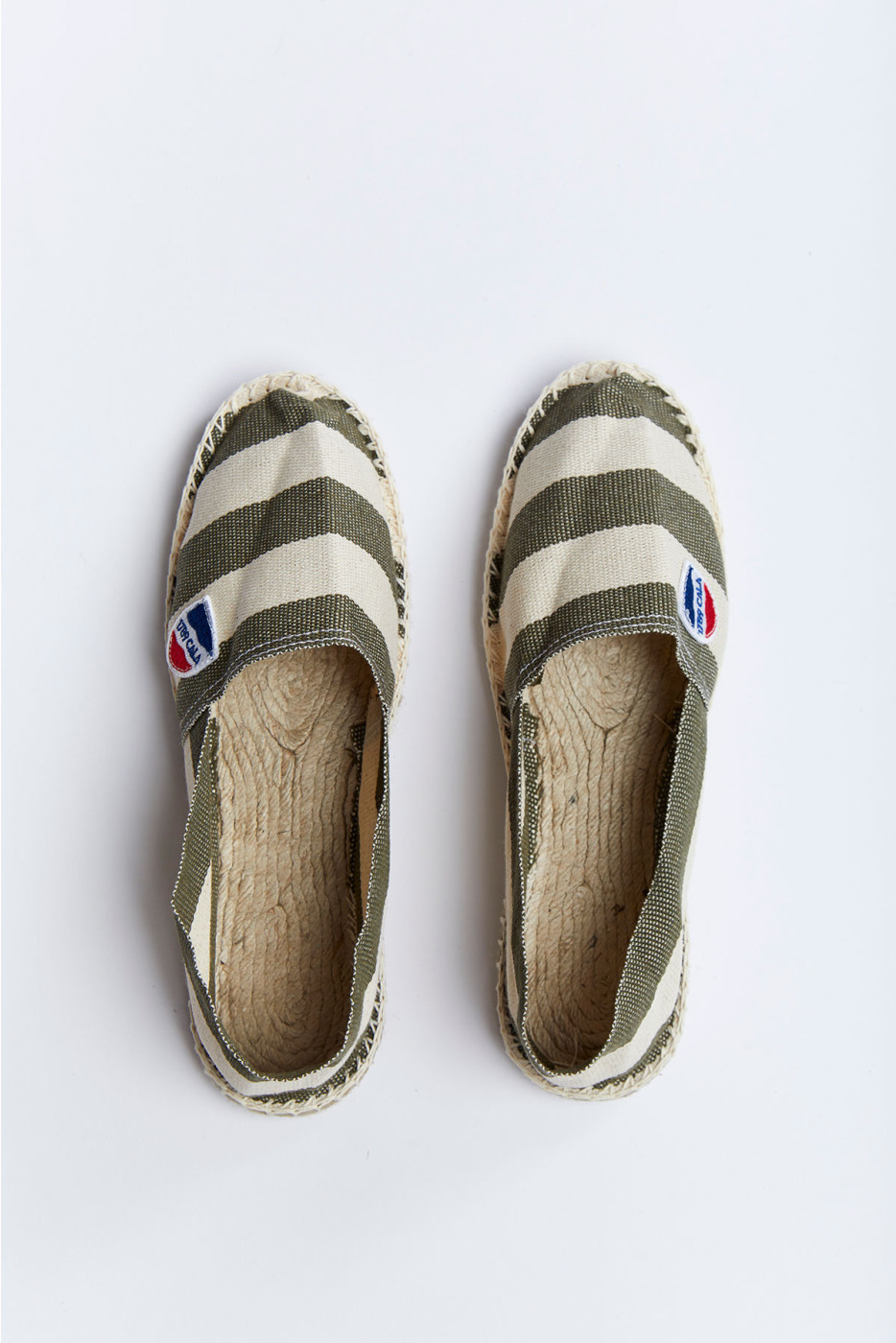 Espadrilles classique rayé kaki et blanc CLASSIQUE GOLFO