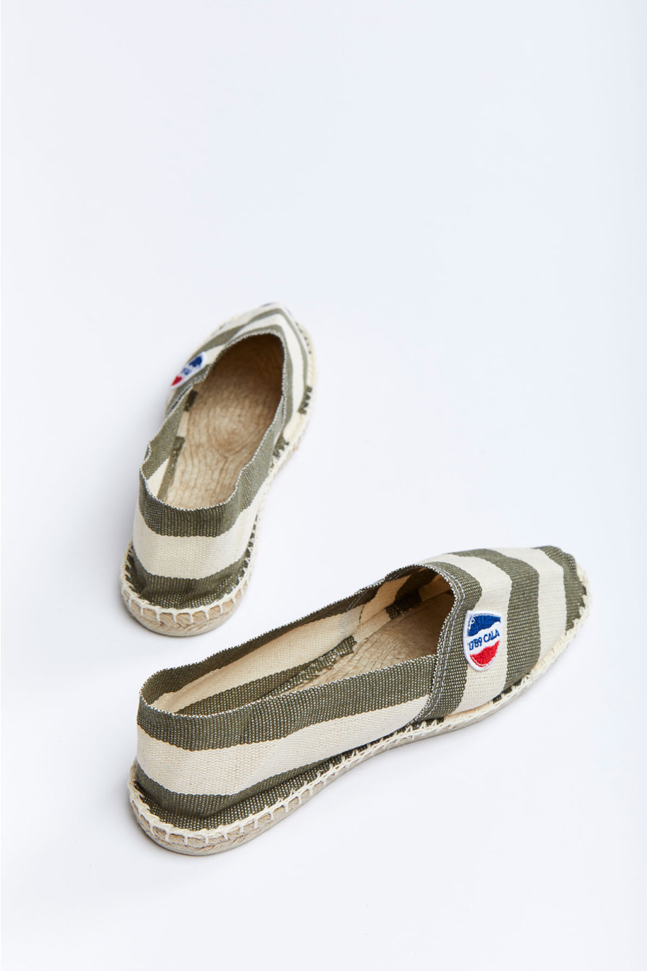 Espadrilles classique rayé kaki et blanc CLASSIQUE GOLFO