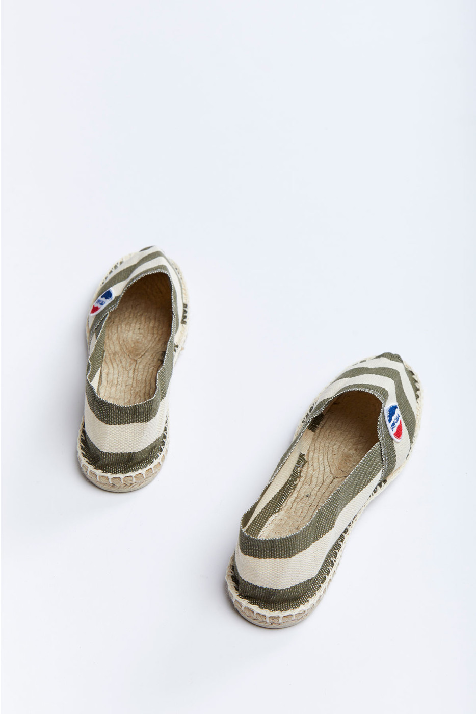 Espadrilles classique rayé kaki et blanc CLASSIQUE GOLFO