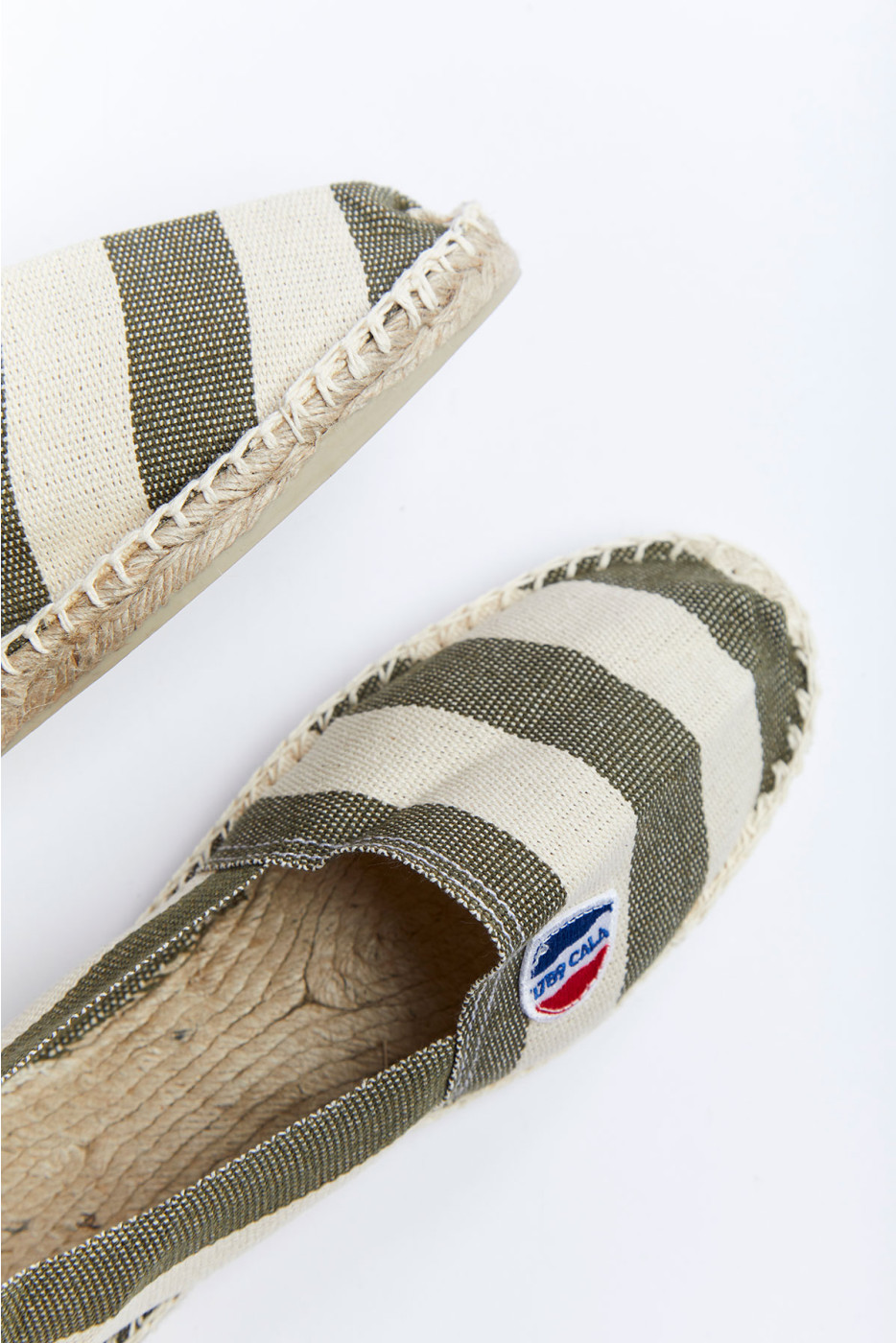 Espadrilles classique rayé kaki et blanc CLASSIQUE GOLFO