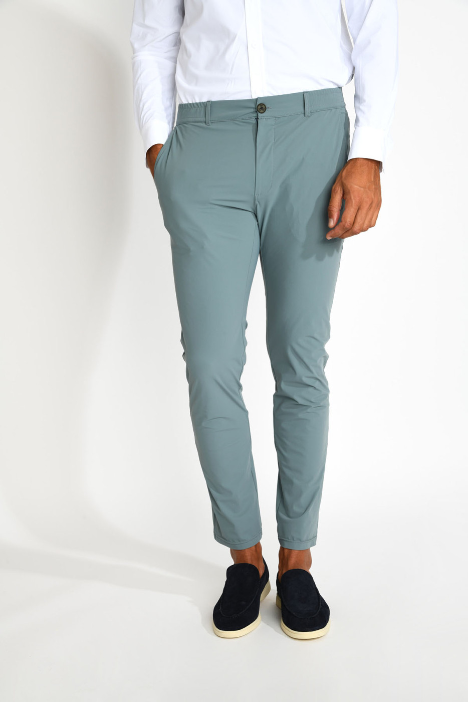 Pantalon stretch bleu glacier SERGE LESCADA - 3