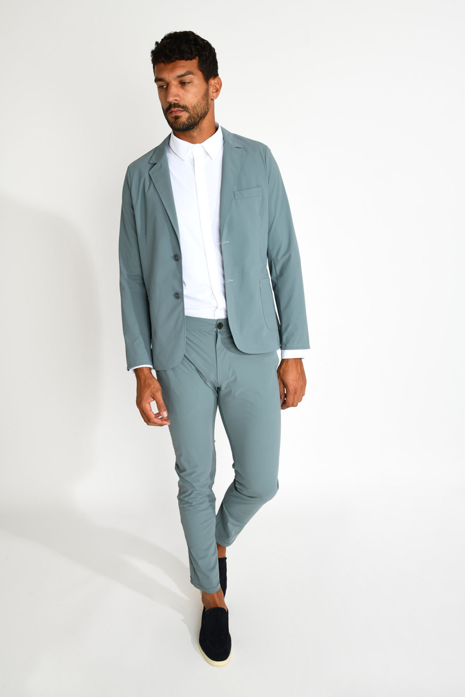 Pantalon stretch bleu glacier SERGE LESCADA - 6