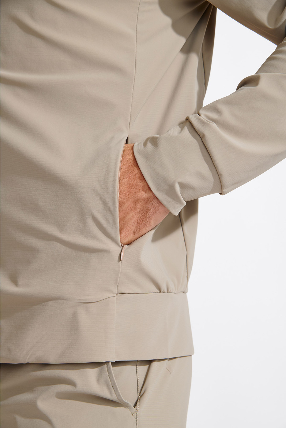 Veste zipée beige Luc Lescada - 4