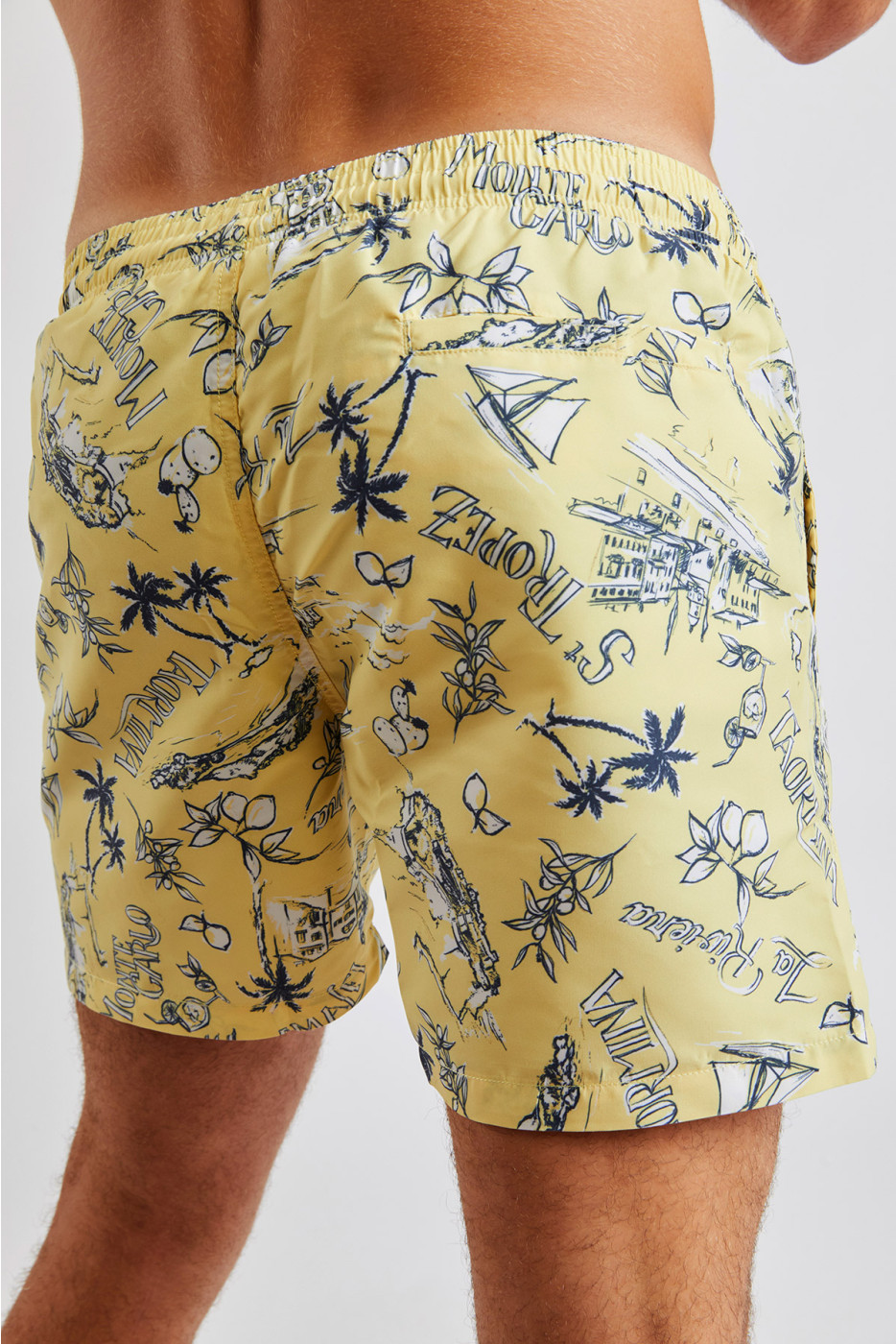 Short de bain jaune Manu Lariviera - 1