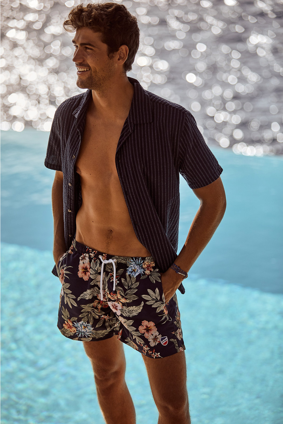 Short de bain marine imprimé tropical MANU SANTALINA - 3