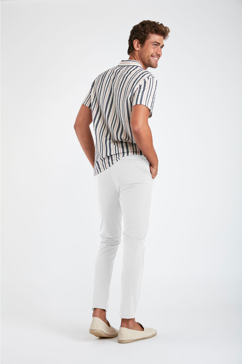 Pantalon stretch blanc - SERGE LESCADA - 3