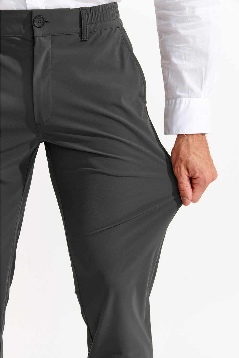 Pantalon stretch vert sapin SERGE LESCADA